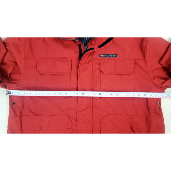 Vintage Tommy Hilfiger SCI-MAC Jacket Men's XL Red Zip Up Y2K Gorpcore Preppy - Picture 12 of 14